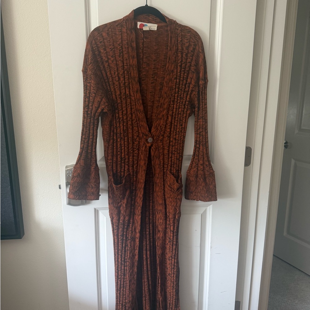FREE PEOPLE BEACH NIGHTS CARDIGAN IN BRUN XS RARE
